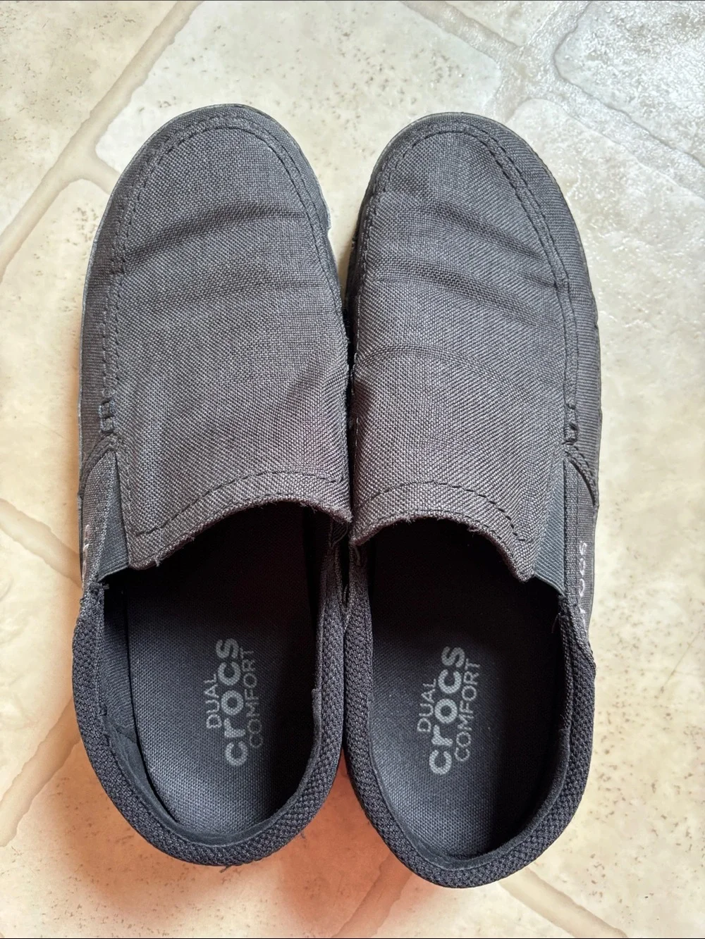 Crocs Black Santa Cruz Playa | Dual Comfort Slip On Loafers | Men's 11 #204835